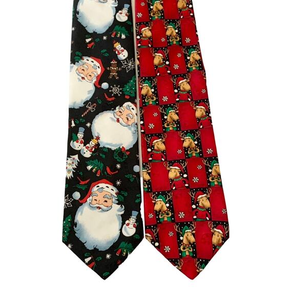 HALLMARK CHRISTMAS Neck Ties Santa Reindeer Festive Happy Holidays and Parties - Picture 9 of 10